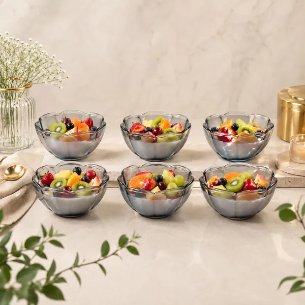 Manraj_Flower_Shape_Set_Of_6_For_Dessert,_Dips,_Nuts_&_Snacks_Bowls_(160Ml_Each)_For_Mixing,_Storing_Suitable_For_Serving_Desserts,_Fruits,_Dry_Fruits,_Lentils_And_Snacks_(Black)