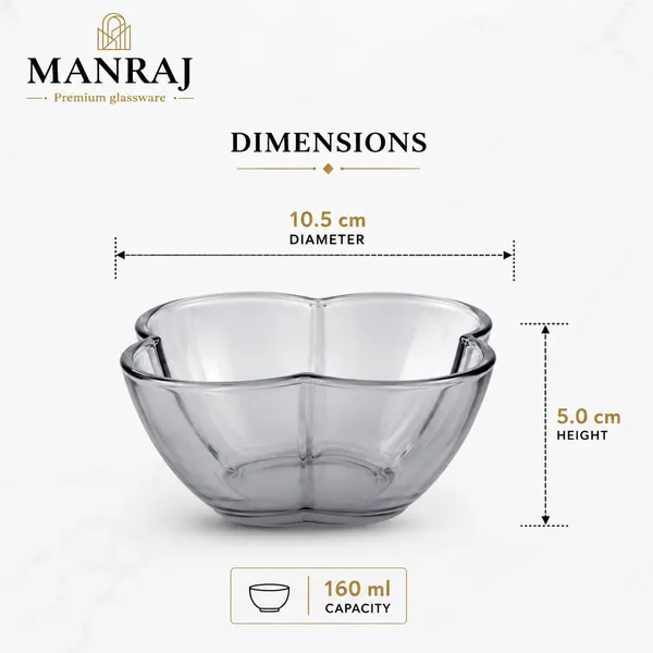 Manraj_Flower_Shape_Set_Of_6_For_Dessert,_Dips,_Nuts_&_Snacks_Bowls_(160Ml_Each)_For_Mixing,_Storing_Suitable_For_Serving_Desserts,_Fruits,_Dry_Fruits,_Lentils_And_Snacks_(Black)