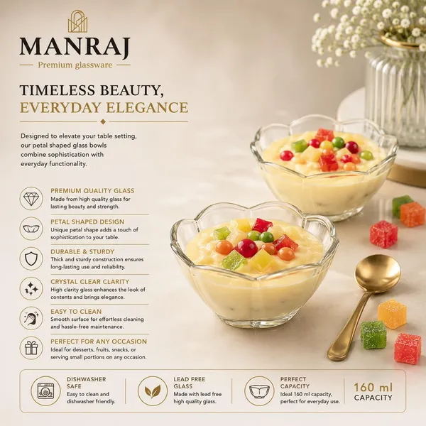 Manraj_Flower_Shape_Set_Of_6_For_Dessert,_Dips,_Nuts_&_Snacks_Bowls_(160Ml_Each)_For_Mixing,_Storing_Suitable_For_Serving_Desserts,_Fruits,_Dry_Fruits,_Lentils_And_Snacks_(Clear)