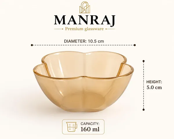 Manraj_Flower_Shape_Set_Of_6_For_Dessert,_Dips,_Nuts_&_Snacks_Bowls_(160Ml_Each)_For_Mixing,_Storing_Suitable_For_Serving_Desserts,_Fruits,_Dry_Fruits,_Lentils_And_Snacks_(Gold)