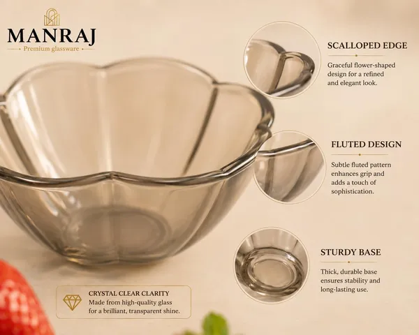 Manraj_Flower_Shape_Set_Of_6_For_Dessert,_Dips,_Nuts_&_Snacks_Bowls_(160Ml_Each)_For_Mixing,_Storing_Suitable_For_Serving_Desserts,_Fruits,_Dry_Fruits,_Lentils_And_Snacks_(Gold)