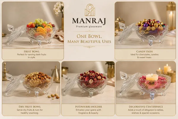 Manraj_Diamond_Texture_Donga_With_Glass_Lid_1000Ml,_Heat_&_Cold_Proof_For_Cooking,_Serving,_Storing_Suitable_For_Snacks,_Fruits,_Salad,_Noodles,_Maggi,_Pudding,_Ice-Cream_(Clear)