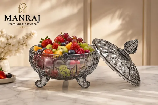 Manraj_Diamond_Texture_Donga_With_Glass_Lid_1000Ml,_Heat_&_Cold_Proof_For_Cooking,_Serving,_Storing_Suitable_For_Snacks,_Fruits,_Salad,_Noodles,_Maggi,_Pudding,_Ice_Cream_(Black)