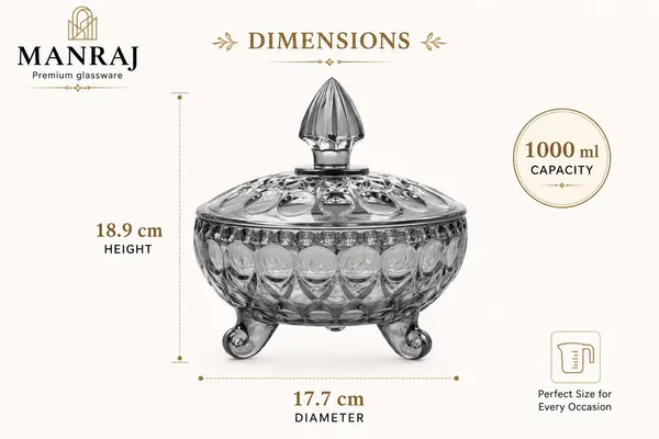 Manraj_Diamond_Texture_Donga_With_Glass_Lid_1000Ml,_Heat_&_Cold_Proof_For_Cooking,_Serving,_Storing_Suitable_For_Snacks,_Fruits,_Salad,_Noodles,_Maggi,_Pudding,_Ice_Cream_(Black)