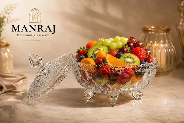 Manraj_Diamond_Texture_Donga_With_Glass_Lid_1000Ml,_Heat_&_Cold_Proof_For_Cooking,_Serving,_Storing_Suitable_For_Snacks,_Fruits,_Salad,_Noodles,_Maggi,_Pudding,_Ice_Cream_(Clear)
