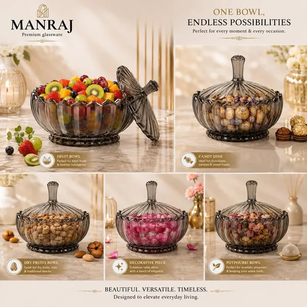 Manraj_Diamond_Texture_Donga_With_Glass_Lid_1140Ml,_Heat_&_Cold_Proof_For_Cooking,_Serving,_Storing_Suitable_For_Snacks,_Fruits,_Salad,_Noodles,_Maggi,_Pudding,_Ice-Cream_(Black)