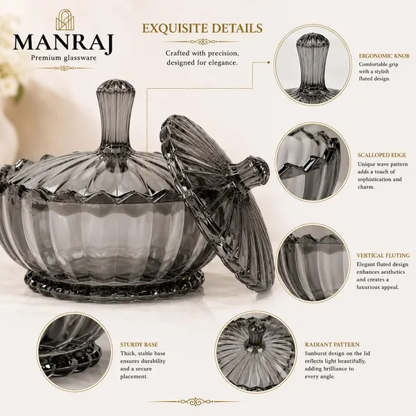 Manraj_Diamond_Texture_Donga_With_Glass_Lid_1140Ml,_Heat_&_Cold_Proof_For_Cooking,_Serving,_Storing_Suitable_For_Snacks,_Fruits,_Salad,_Noodles,_Maggi,_Pudding,_Ice-Cream_(Black)