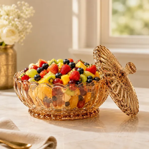 Manraj_Diamond_Texture_Donga_With_Glass_Lid_1140Ml,_Heat_&_Cold_Proof_For_Cooking,_Serving,_Storing_Suitable_For_Snacks,_Fruits,_Salad,_Noodles,_Maggi,_Pudding,_Ice-Cream_(Gold)