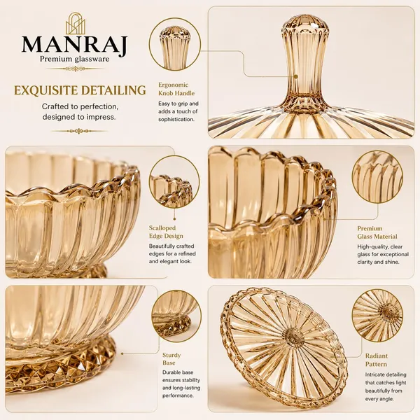 Manraj_Diamond_Texture_Donga_With_Glass_Lid_1140Ml,_Heat_&_Cold_Proof_For_Cooking,_Serving,_Storing_Suitable_For_Snacks,_Fruits,_Salad,_Noodles,_Maggi,_Pudding,_Ice-Cream_(Gold)