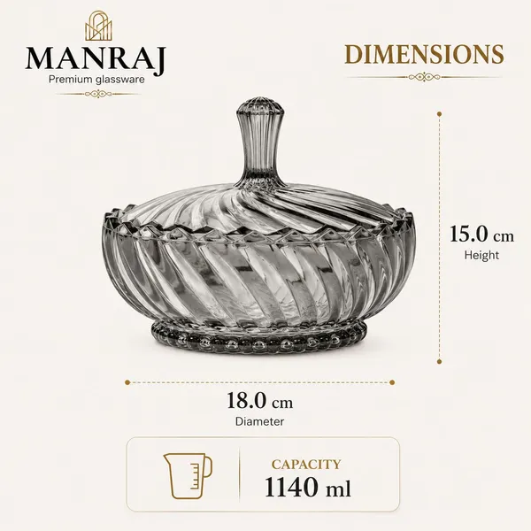 Manraj_Diamond_Texture_Donga_With_Glass_Lid_1140Ml,_Heat_&_Cold_Proof_For_Cooking,_Serving,_Storing_Suitable_For_Snacks,_Fruits,_Salad,_Noodles,_Maggi,_Pudding,_Ice_Cream_(Black)