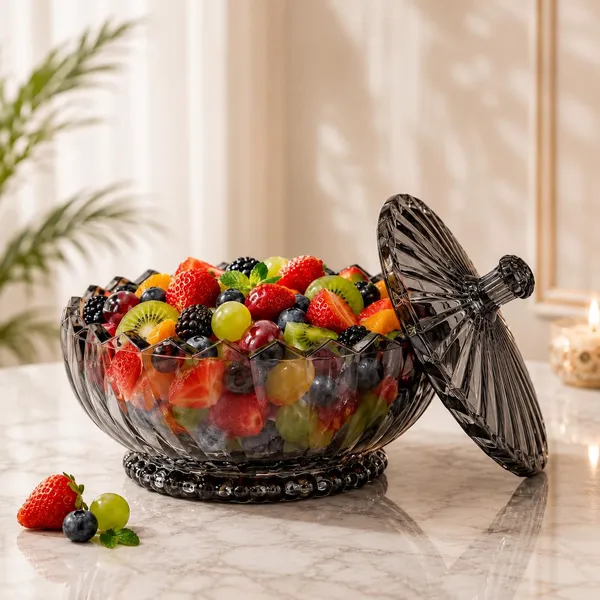 Manraj_Diamond_Texture_Donga_With_Glass_Lid_1140Ml,_Heat_&_Cold_Proof_For_Cooking,_Serving,_Storing_Suitable_For_Snacks,_Fruits,_Salad,_Noodles,_Maggi,_Pudding,_Ice_Cream_(Black)