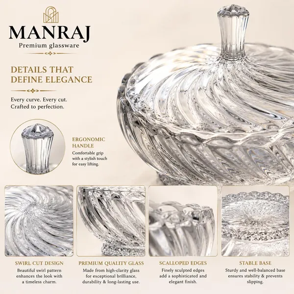Manraj_Diamond_Texture_Donga_With_Glass_Lid_1140Ml,_Heat_&_Cold_Proof_For_Cooking,_Serving,_Storing_Suitable_For_Snacks,_Fruits,_Salad,_Noodles,_Maggi,_Pudding,_Ice_Cream_(Clear)
