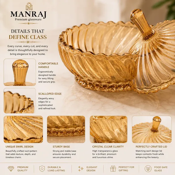 Manraj_Diamond_Texture_Donga_With_Glass_Lid_1140Ml,_Heat_&_Cold_Proof_For_Cooking,_Serving,_Storing_Suitable_For_Snacks,_Fruits,_Salad,_Noodles,_Maggi,_Pudding,_Ice_Cream_(Gold)