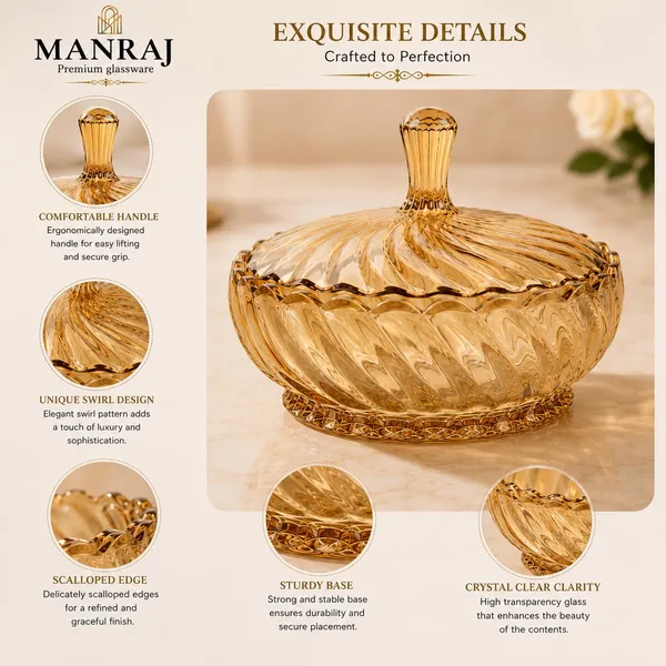 Manraj_Diamond_Texture_Donga_With_Glass_Lid_1140Ml,_Heat_&_Cold_Proof_For_Cooking,_Serving,_Storing_Suitable_For_Snacks,_Fruits,_Salad,_Noodles,_Maggi,_Pudding,_Ice_Cream_(Gold)