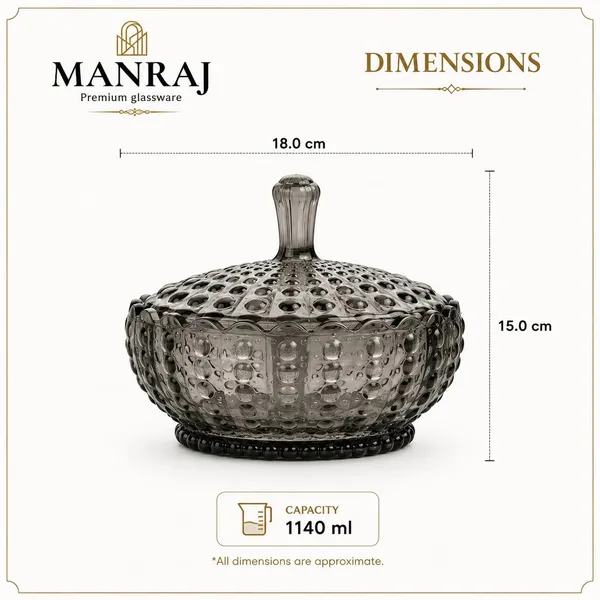 Manraj_Diamond_Texture_Donga_With_Glass_Lid_1140Ml,_Heat_V_Cold_Proof_For_Cooking,_Serving,_Storing_Suitable_For_Snacks,_Fruits,_Salad,_Noodles,_Maggi,_Pudding,_Ice-Cream_(Black)