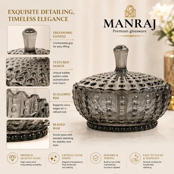 Manraj_Diamond_Texture_Donga_With_Glass_Lid_1140Ml,_Heat_V_Cold_Proof_For_Cooking,_Serving,_Storing_Suitable_For_Snacks,_Fruits,_Salad,_Noodles,_Maggi,_Pudding,_Ice-Cream_(Black)