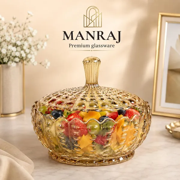 Manraj_Diamond_Texture_Donga_With_Glass_Lid_1140Ml,_Heat_And_Cold_Proof_For_Cooking,_Serving,_Storing_Suitable_For_Snacks,_Fruits,_Salad,_Noodles,_Maggi,_Pudding,_Ice-Cream_(Gold)