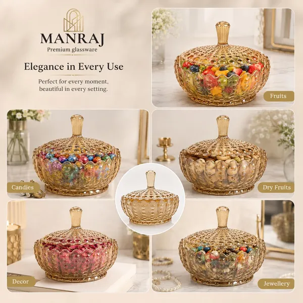 Manraj_Diamond_Texture_Donga_With_Glass_Lid_1140Ml,_Heat_And_Cold_Proof_For_Cooking,_Serving,_Storing_Suitable_For_Snacks,_Fruits,_Salad,_Noodles,_Maggi,_Pudding,_Ice-Cream_(Gold)
