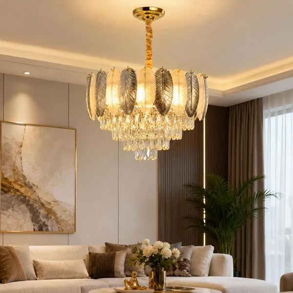 Manraj_Luxury_Led_Crystal_Chandelier_Round_Gold_Finish_Jhoomer_(400Mm)
