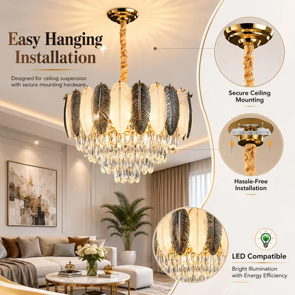 Manraj_Luxury_Led_Crystal_Chandelier_Round_Gold_Finish_Jhoomer_(500Mm)