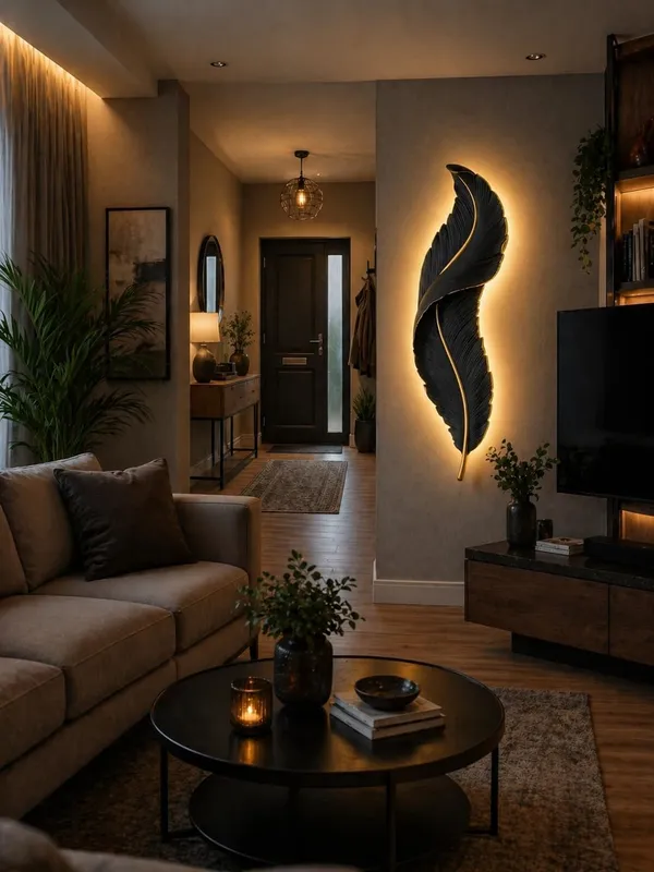 Manraj_Premium_Leaf_Design_Led_Wall_Light_Modern_Decorative_Indoor_Lamp_(Black)