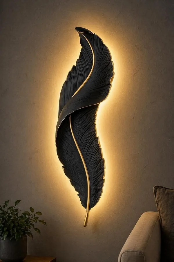 Manraj_Premium_Leaf_Design_Led_Wall_Light_Modern_Decorative_Indoor_Lamp_(Black)