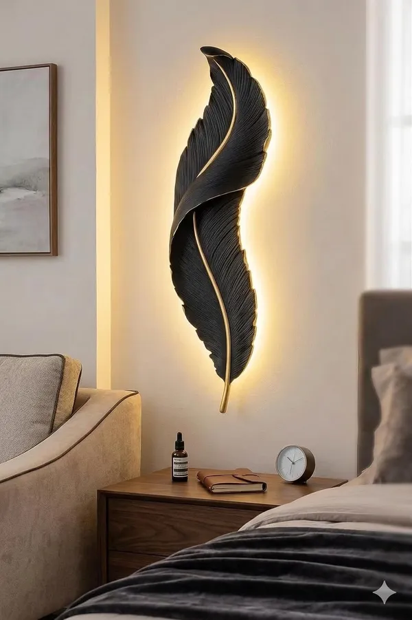 Manraj_Premium_Leaf_Design_Led_Wall_Light_Modern_Decorative_Indoor_Lamp_(Black)