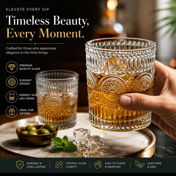 Manraj_Vintage_Drinking_Glasses_Set_Of_6,_Textured_Clear_Striped_Glass_Cups-6_Highball_Glasses_6_Rocks_Glasses,_Ribbed_Glassware_Set,_Mojito_Cups,_Cocktail_Glass,_Iced_Coffee_Cup