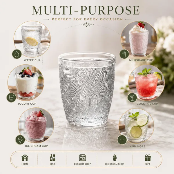 Manraj_Glass_Romantic_Embossed_Leaves_Decorative_Glasses_Set_Of_6,_Vintage_Glassware_Set,_Ripple_Drinkware,_Origami_Style_Transparent_Cocktail_Glasses_Set,_Bar_Beverages_Ice_Coffee_Cup,_(275Ml)
