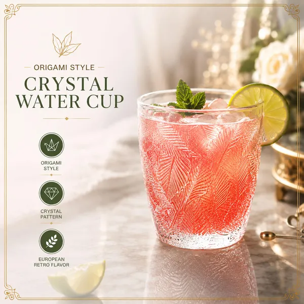 Manraj_Glass_Romantic_Embossed_Leaves_Decorative_Glasses_Set_Of_6,_Vintage_Glassware_Set,_Ripple_Drinkware,_Origami_Style_Transparent_Cocktail_Glasses_Set,_Bar_Beverages_Ice_Coffee_Cup,_(275Ml)