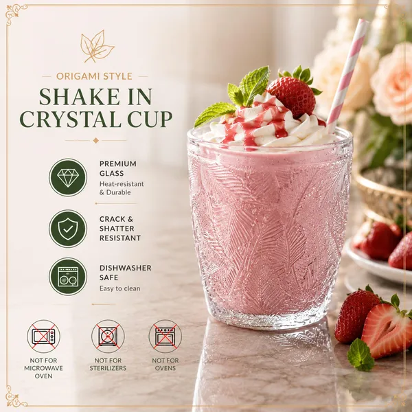 Manraj_Glass_Romantic_Embossed_Leaves_Decorative_Glasses_Set_Of_6,_Vintage_Glassware_Set,_Ripple_Drinkware,_Origami_Style_Transparent_Cocktail_Glasses_Set,_Bar_Beverages_Ice_Coffee_Cup,_(275Ml)