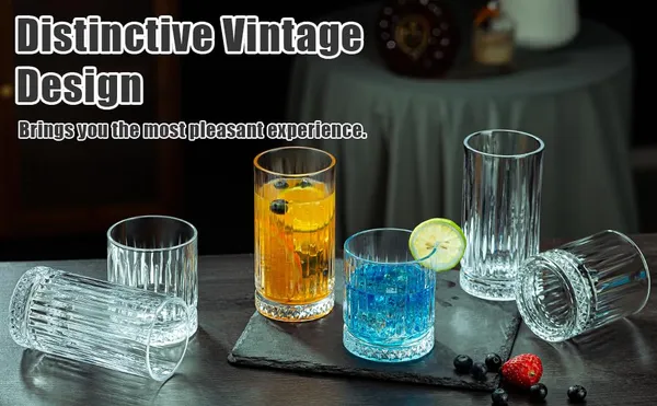 Manraj_Tall_Highball_Glasses_Set_Of_6,_Textured_Designer_Glassware_For_Drinking_Water,_Beer,_Or_Soda,_Trendy_And_Elegant_Dishware,_Dishwasher_Safe_(Hiball)_(255_Ml)_(_Large_)