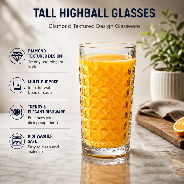 Manraj_Tall_Highball_Glasses_Set_Of_6,_Diamond_Textured_Design_Glassware_For_Drinking_Water,_Beer,_Or_Soda,_Trendy_And_Elegant_Dishware,_Dishwasher_Safe_(Hiball)_(255_Ml)_(Tall)