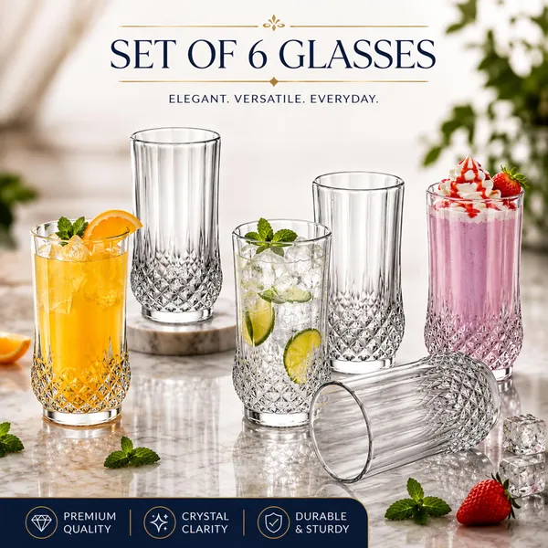 Manraj_Tall_Highball_Curved_Glasses_Glass_Set_Of_6_For_Water,_Textured_Design_Glassware_For_Drinking_Water,_Beer,_Or_Soda,_Trendy_And_Elegant_Dishware,_Dishwasher_Safe_(_Hiball_)_(255_Ml)_(Tall)