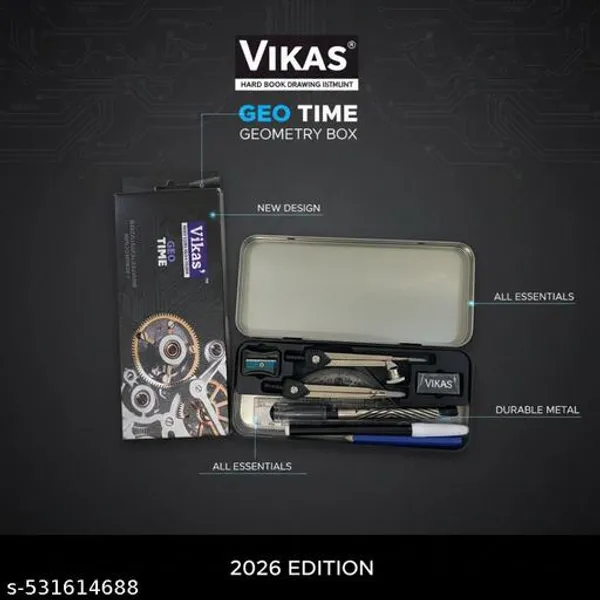 Vikas_Geo_Time_Geometry_Box_2026_New_Design_Premium_Geometry_Set_Compass_Box_Maths_Box_For_Students_Metal_Geometry_Kit_Compass_Divider_Scale_Protractor_Set_School_Exam_Drawing_Instruments_Study_Tools_For_Kids_-_Pack_of_3