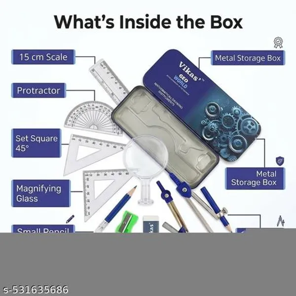 Vikas_Geo_World_2026_For_Kids_Geometry_Sets_With_Magnifying_Glass_All_In_One_Student_Math_Kit_Geometry_Sets_For_Exam_Useful_For_Class_4th_To_10th_Students_Made_Of_High_Quality_Plastic_And_Metal_-_Pack_of_4