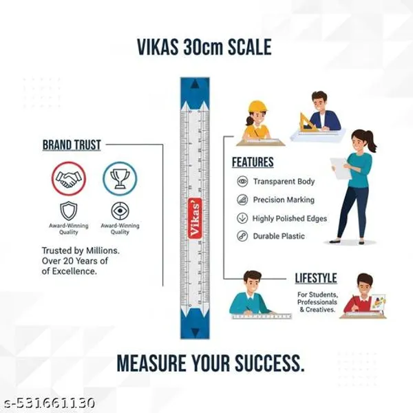 Vikas_30_Cm_Transparent_Plastic_Scale_Set_Of_10_Accurate_Durable_Measuring_Tool_-_Pack_of_3