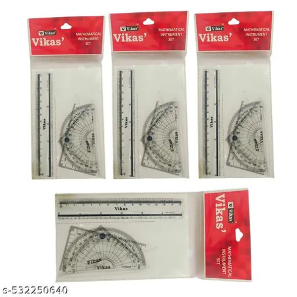 Vikas_Drawing_Sets_4_Piece_Geometry_Kit_With_15_Cm_Scale_Protractor_180_Set_Squares_Useful_For_School_Students_Teachers_Etc_Pack_Of_4_Pieces_Kit_Mathematical_Kit_For_Kids_-_Pack_of_3