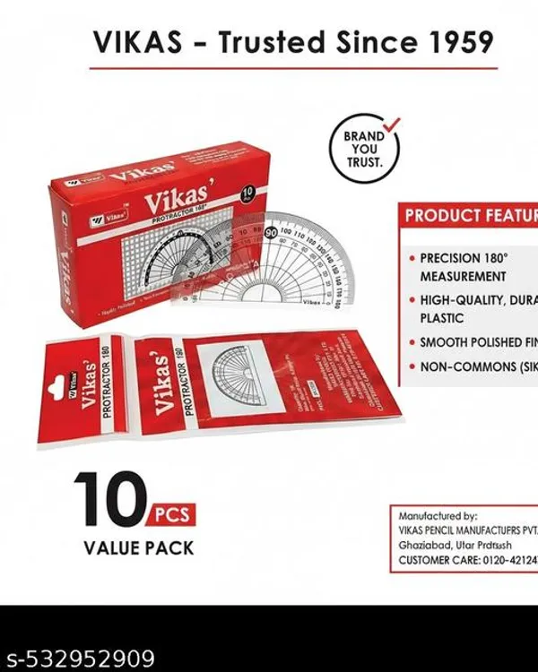 Vikas_180_Protractor_Pack_Of_10_Pieces_Transparent_Plastic_Protractor_For_Accurate_Angle_Measurement_Geometry_Set_For_Kids_-_Pack_of_5