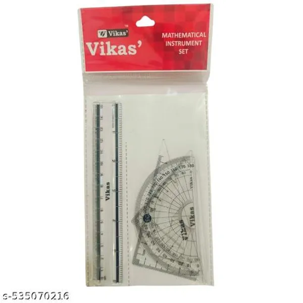 Vikas_Geometry_Drawing_Sets_Set_Of_10_Pieces_Includes_15_Cm_Scale_45_60_Set_Squares_Protractor_180_Durable_Plastic_Geometry_Drawing_Sets_For_Exams_School_School_Stationery_Kit_Set_For_Kids_And_Students_-_Pack_of_2