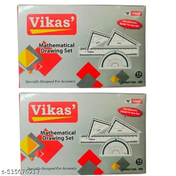 Vikas_Drawing_Set_Set_Of_20_Pieces_15_Cm_Scale_45_60_Set_Squares_Protractor_180_Durable_Plastic_Geometry_Drawing_Sets_For_Exams_School_Etc