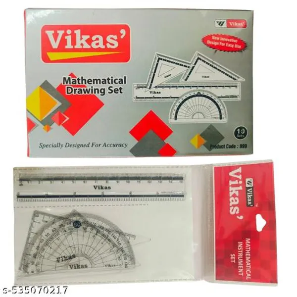 Vikas_Drawing_Set_Set_Of_20_Pieces_15_Cm_Scale_45_60_Set_Squares_Protractor_180_Durable_Plastic_Geometry_Drawing_Sets_For_Exams_School_Etc