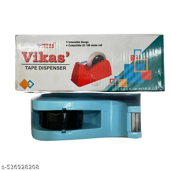 Vikas_Tape_Dispenser_Pack_Of_2_Pieces_Paper_Cutter_9mm_1_Piece_Combo_Compatible_With_100m_Tape_Office_School_Use