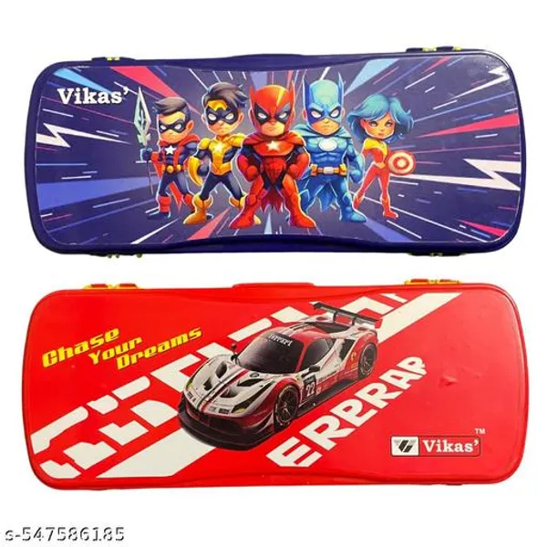 Superheroes_Red_Sports_Car_Design_Plastic_Pencil_Box_Combo_For_Boys_Kids_Set_Of_2_Multicolor_Plastic_Pencil_Box_For_Students_Plastic_Geometry_Box_Return_Gift_For_Boys_-_Pack_of_2