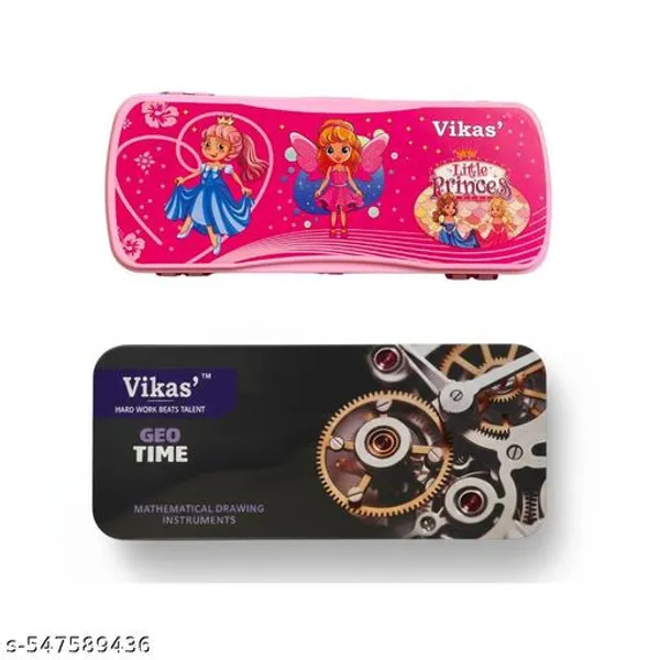 Geo_Time_2026_Edition_Geometry_Box_Little_Princess_Pencil_Box_For_Girls_School_Stationery_Combo_Hard_Plastic_Pencil_Case_Drawing_Tools_Set_Compass_Box_For_Kids_Pencil_Box_For_Kids_-_Pack_of_2