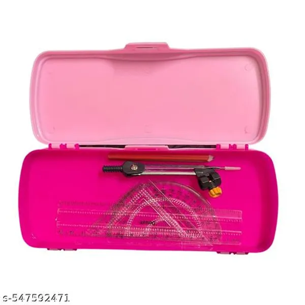 Little_Princess_Pencil_Box_For_Girls_With_10_Pcs_15cm_Plastic_Scale_Combo_Pink_Stationery_Set_For_School_Cartoon_Pencil_Case_Hard_Plastic_Geometry_Box_Pencil_Box_For_Kids_-_Pack_of_2