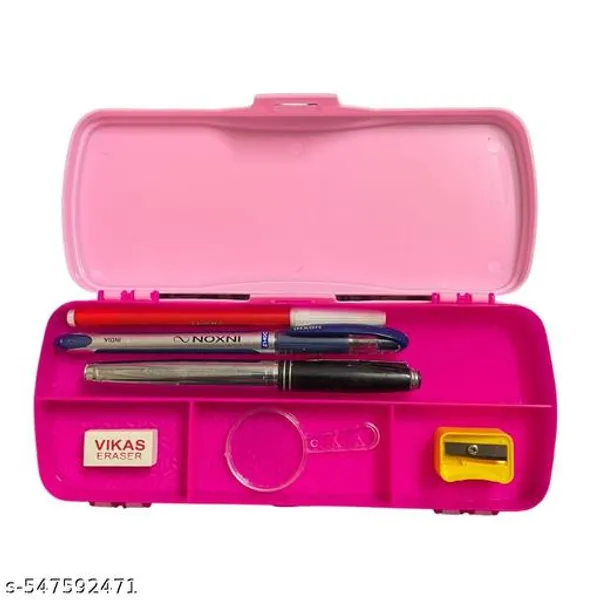 Little_Princess_Pencil_Box_For_Girls_With_10_Pcs_15cm_Plastic_Scale_Combo_Pink_Stationery_Set_For_School_Cartoon_Pencil_Case_Hard_Plastic_Geometry_Box_Pencil_Box_For_Kids_-_Pack_of_2