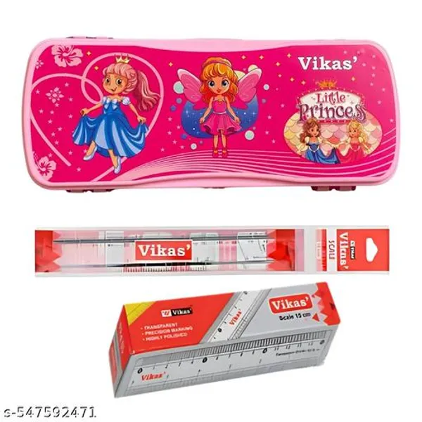 Little_Princess_Pencil_Box_For_Girls_With_10_Pcs_15cm_Plastic_Scale_Combo_Pink_Stationery_Set_For_School_Cartoon_Pencil_Case_Hard_Plastic_Geometry_Box_Pencil_Box_For_Kids_-_Pack_of_2