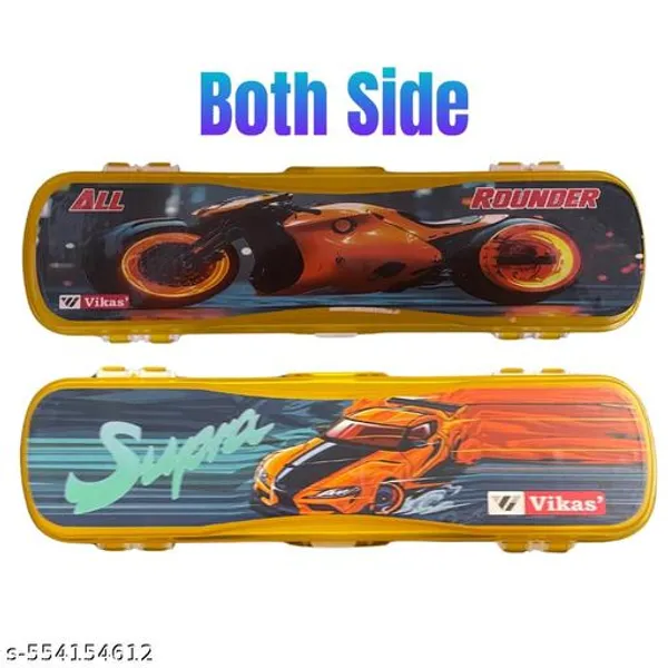 Vikas_Mini_Pencil_Box_Supra_Racing_Car_Design_Stylish_Yellow_Plastic_Pencil_Box_For_Kids_Pencil_Cases_For_Kids_-_Pack_of_6