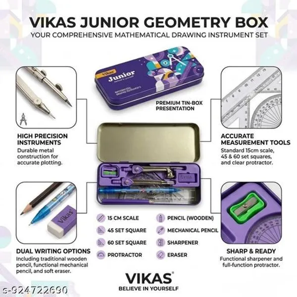 Vikas_Ultimate_Geometry_Combo_Junior_Senior_Mathematical_Drawing_Sets_2_Box_Pack_Includes_Mechanical_Pencils_Highlighter_Geometric_Template_Precision_Drawing_Instruments_For_School_College_Engineering_-_Pack_of_2